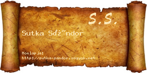 Sutka Sándor névjegykártya