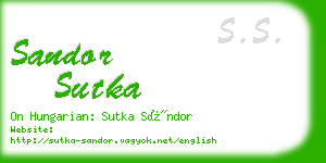 sandor sutka business card